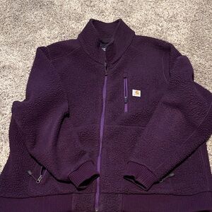 Carhartt Deep Purple Sherpa Fleece Zip-Up Jacket